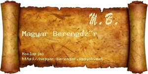 Magyar Berengár névjegykártya